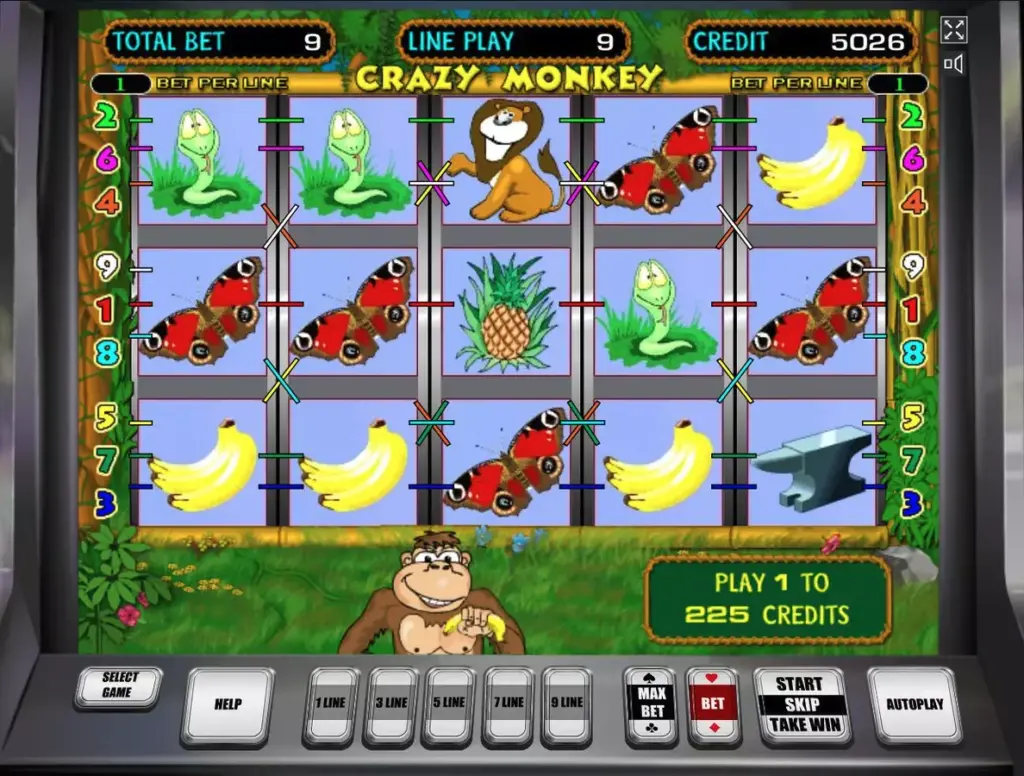 Игровой процесс слота Crazy Monkey